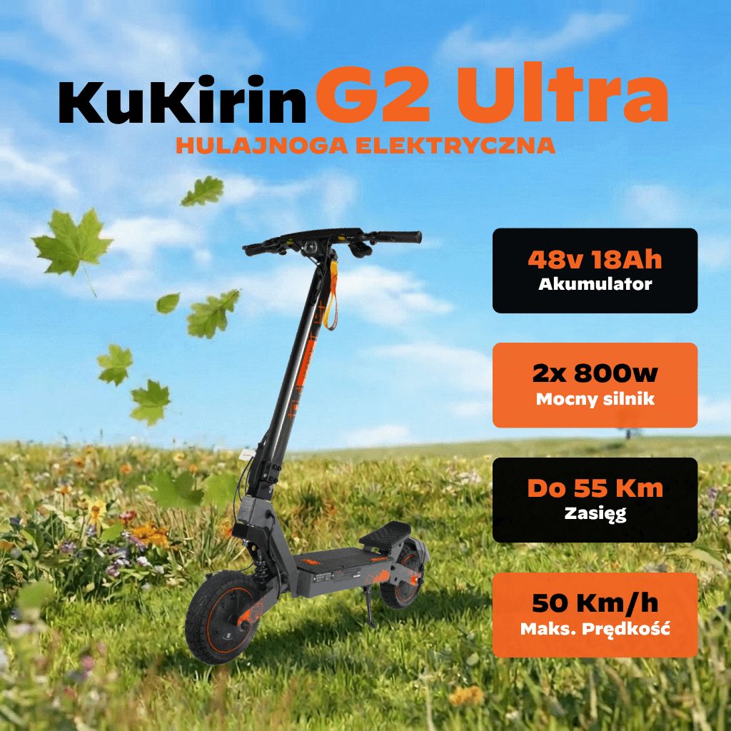 Hulajnoga Elektryczna KUKIRIN G2 Ultra | Podwójny, Mocny Silnik 800 W | Akumulator 48 V 18 Ah