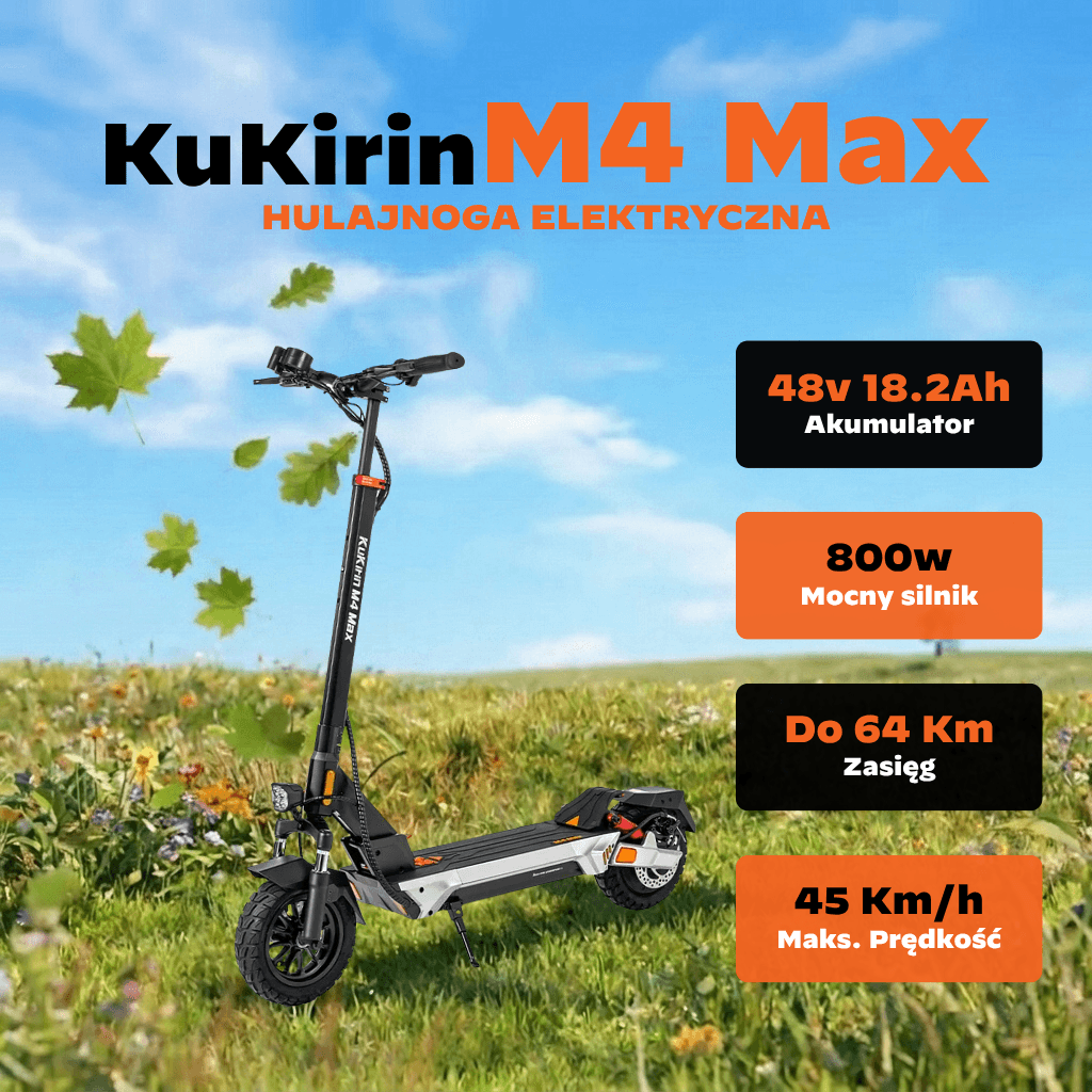 Hulajnoga elektryczna KUKIRIN M4 Max | Moc 873,6 Wh | Maksymalna prędkość 45 km/h